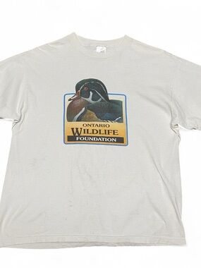 Y2K Ontario wildlife foundation duck graphic white T-shirt